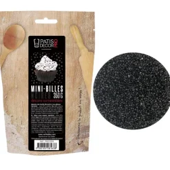 Décors mini billes noires comestibles 350 g-Cerf Dellier Best