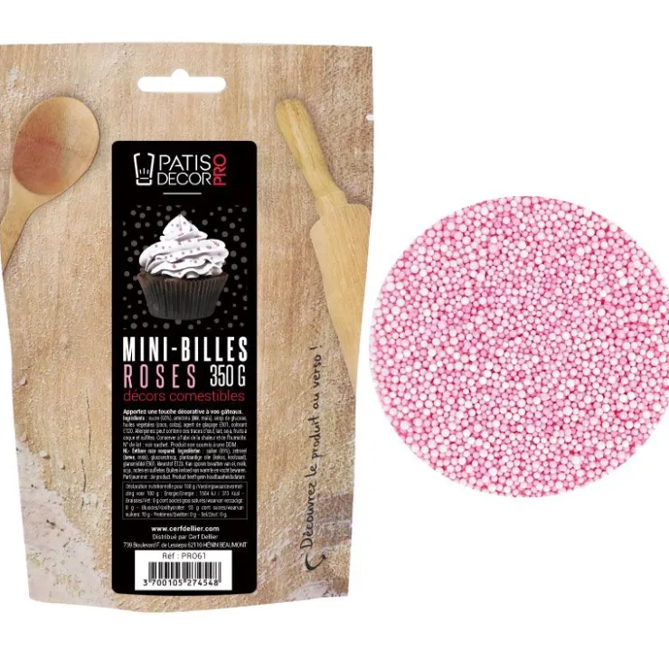 Décors mini billes roses comestibles 350 g-Cerf Dellier Sale