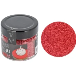 Décors mini billes rouges comestibles-Cerf Dellier Discount