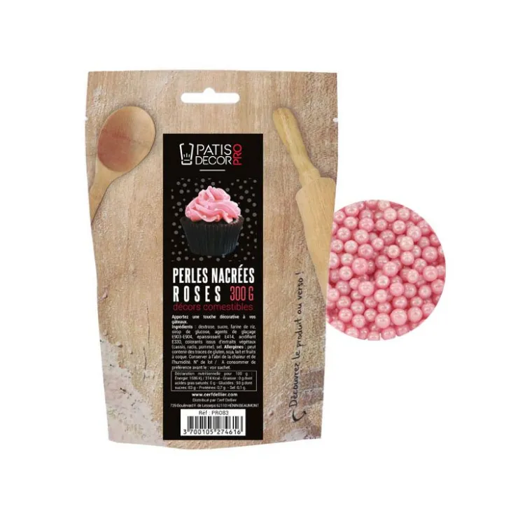 Décors perles roses comestibles 300 g-Cerf Dellier Sale