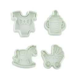 Découpoirs éjecteurs thème Bébé Patisdécor (x 4)-Cerf Dellier New