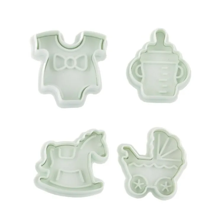 Découpoirs éjecteurs thème Bébé Patisdécor (x 4)-Cerf Dellier New
