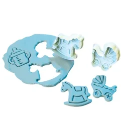 Découpoirs éjecteurs thème Bébé Patisdécor (x 4)-Cerf Dellier New