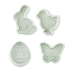 Découpoirs éjecteurs thème Pâques Patisdécor (x 4)-Cerf Dellier New