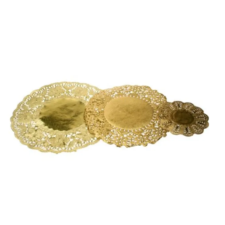 Dentelle ronde pâtisserie papier doré (x 100)-Cerf Dellier Online