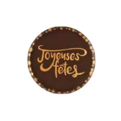 Disques scintillants chocolat noir Joyeuses Fêtes (x96)-Cerf Dellier Clearance