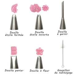 Douilles à pâtisserie (x5) et goupillon-Cerf Dellier Clearance