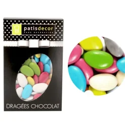 Dragées chocolat multicolores Patisdécor 500g-Cerf Dellier Clearance