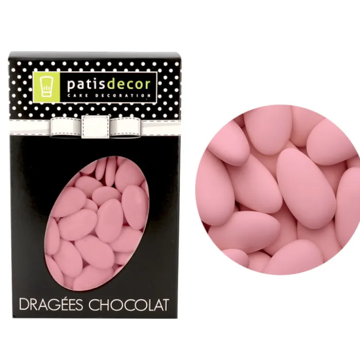 Dragées chocolat Rose Nacre Patisdécor 500 g-Cerf Dellier