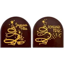 Embouts bûchettes chocolat Joyeuses Fêtes (x56)-Cerf Dellier Best