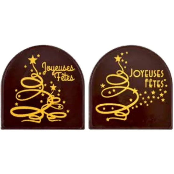 Embouts bûchettes chocolat Joyeuses Fêtes (x56)-Cerf Dellier Best