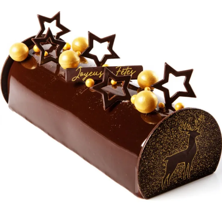 Embouts de bûches chocolat silhouette renne (x40)-Cerf Dellier Clearance