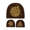 Embouts de bûches chocolat noir Or assortis (x42)-Cerf Dellier
