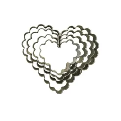 Emporte-pièce cœurs cannelés (x 4)-Cerf Dellier Discount