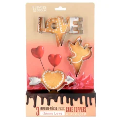Emporte-pièces cake toppers thème Saint-Valentin (lot de 3)-Cerf Dellier