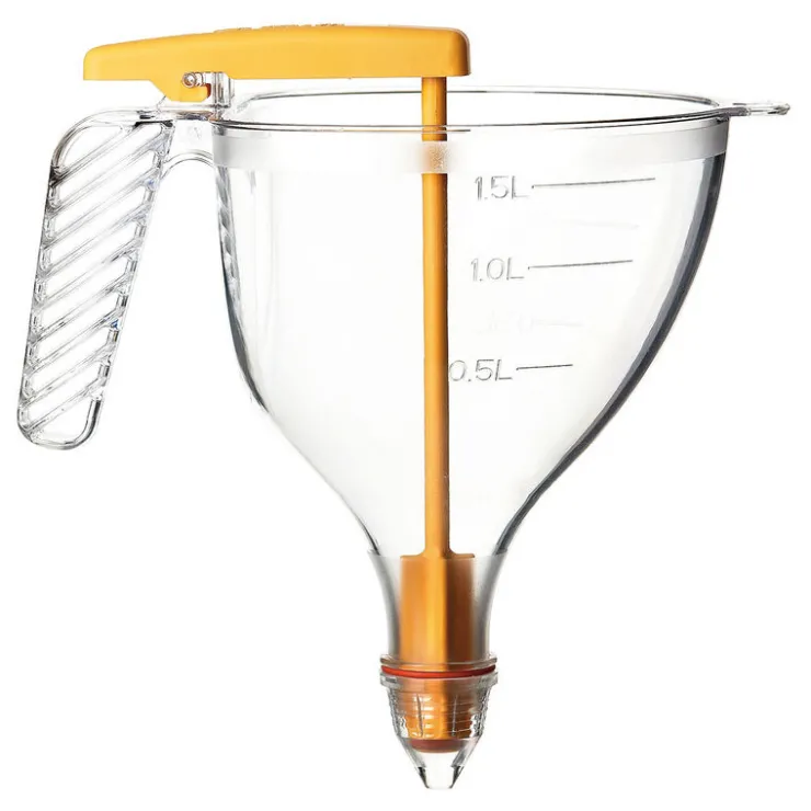 Entonnoir gradué à piston copolyester transparent avec support et 4 douilles - 1,5 L-Cerf Dellier Outlet