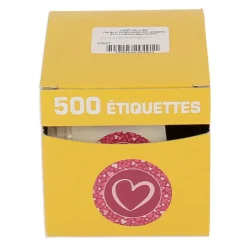 Etiquette adhésive rose Coeur (x500)-Cerf Dellier Sale