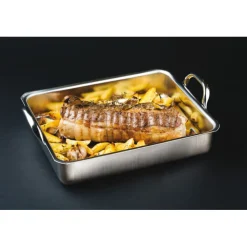 Excellence inox plaque à rôtir à anses 60x48 cm-Cerf Dellier Discount