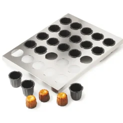 Exoglass plaque de 16 moules à cannelé 5,5 cm-Cerf Dellier Best