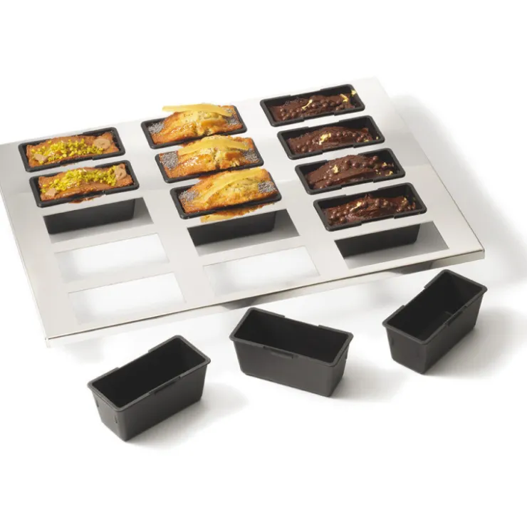 Exoglass plaque inox 400x300 de 15 cakes 9x4x4 cm-Cerf Dellier