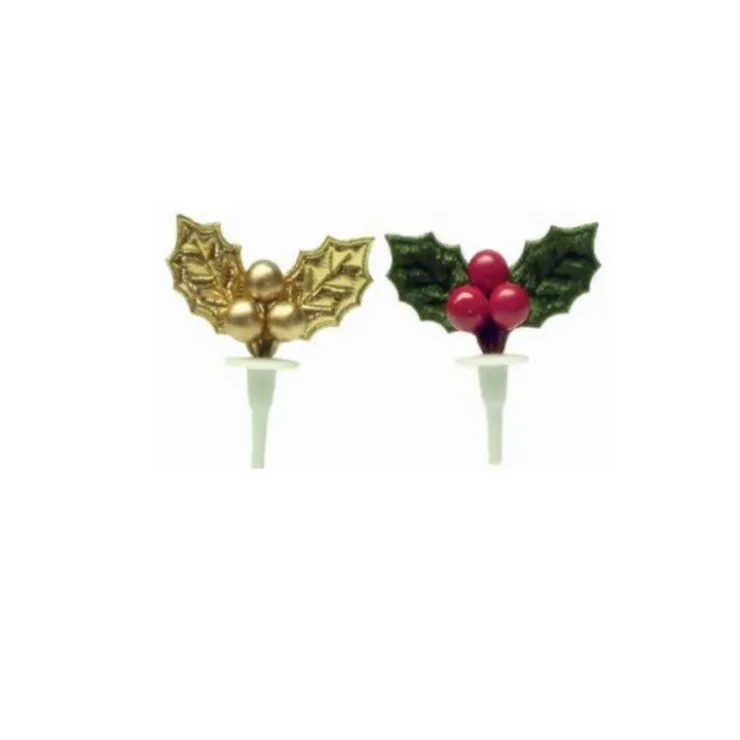 Feuilles de houx vert et or (x72)-Cerf Dellier Hot