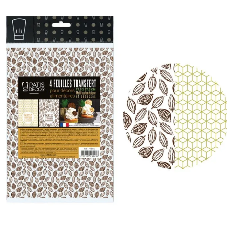 Feuilles transfert cabosses et géométrie assorties (x4)-Cerf Dellier Hot