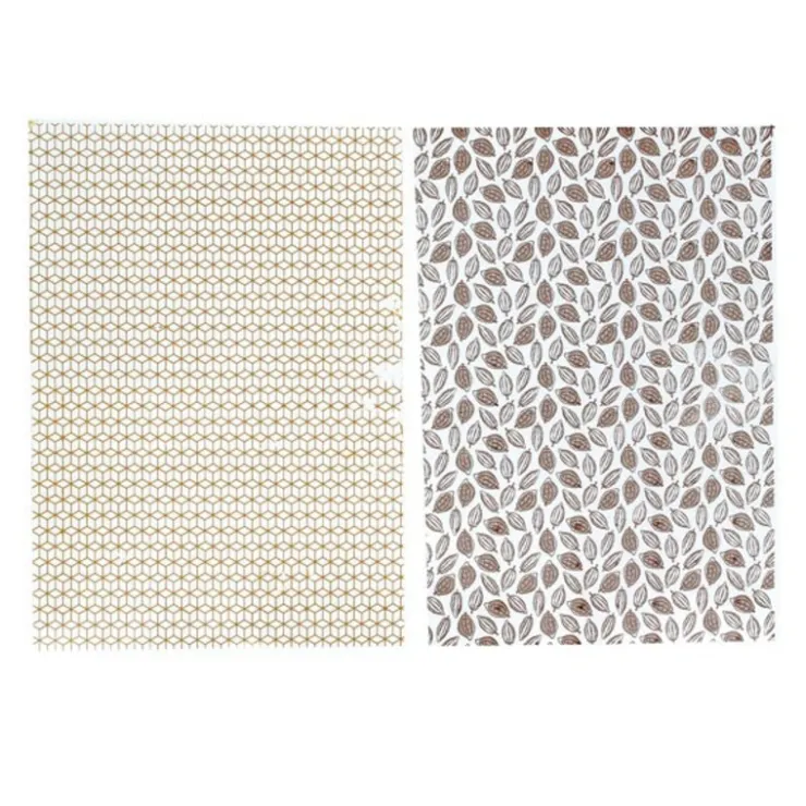 Feuilles transfert cabosses et géométrie assorties (x4)-Cerf Dellier Hot
