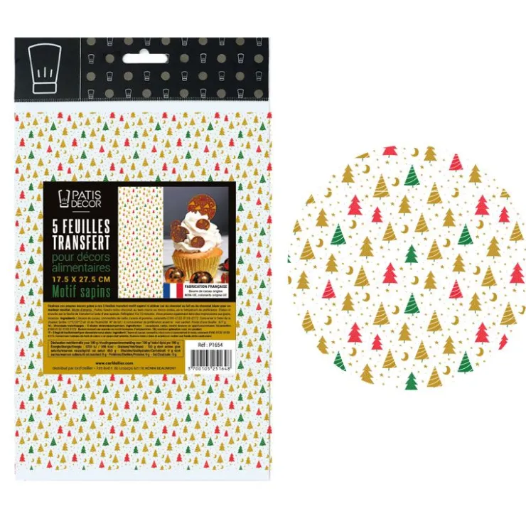 Feuilles transfert Sapins (x5)-Cerf Dellier Discount