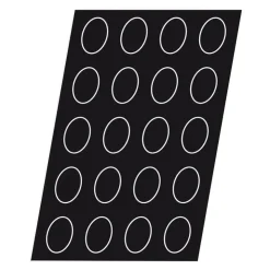 Flexipan 60x40 plaque de 64 ovales 5,7x3,5 cm-Cerf Dellier Best