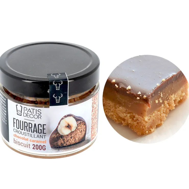 Fourrage chocolat caramel aux éclats de biscuits 200 g-Cerf Dellier Outlet