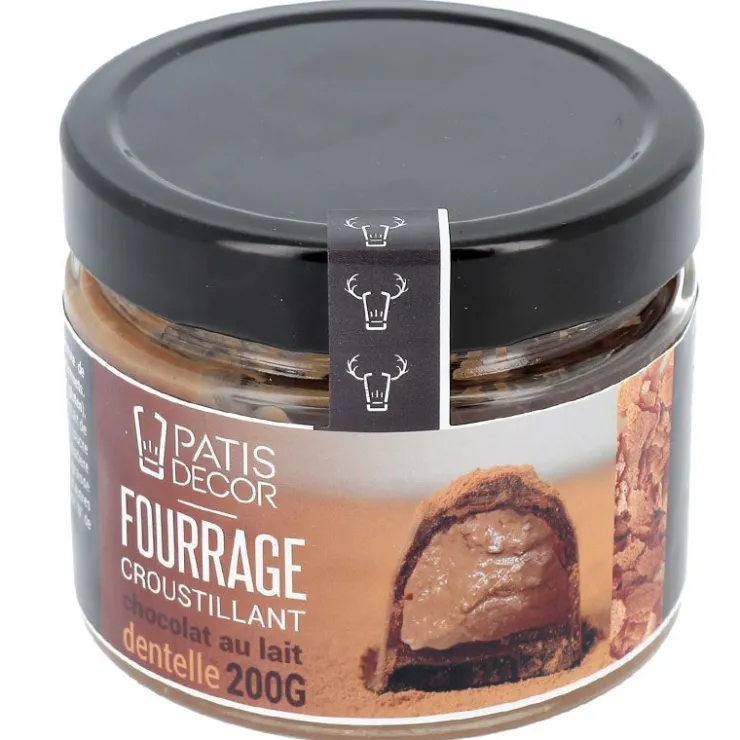 Fourrage croustillant au chocolat au lait et brisures de crêpes dentelles 200 g-Cerf Dellier New