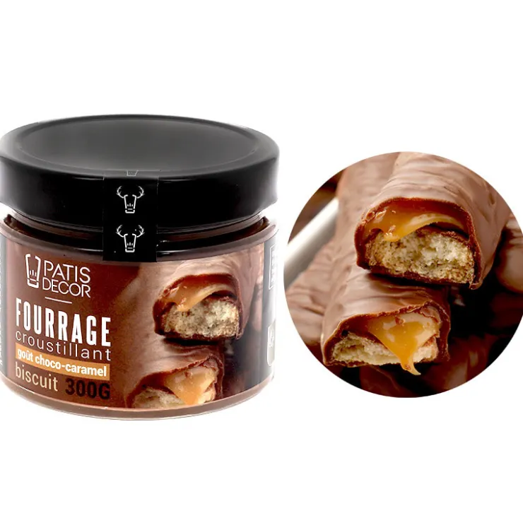 Fourrage croustillant goût chocolat-caramel biscuit - 300 g-Cerf Dellier Best