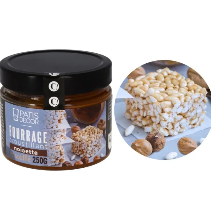 Fourrage croustillant goût noisette riz soufflé - 250g-Cerf Dellier Best
