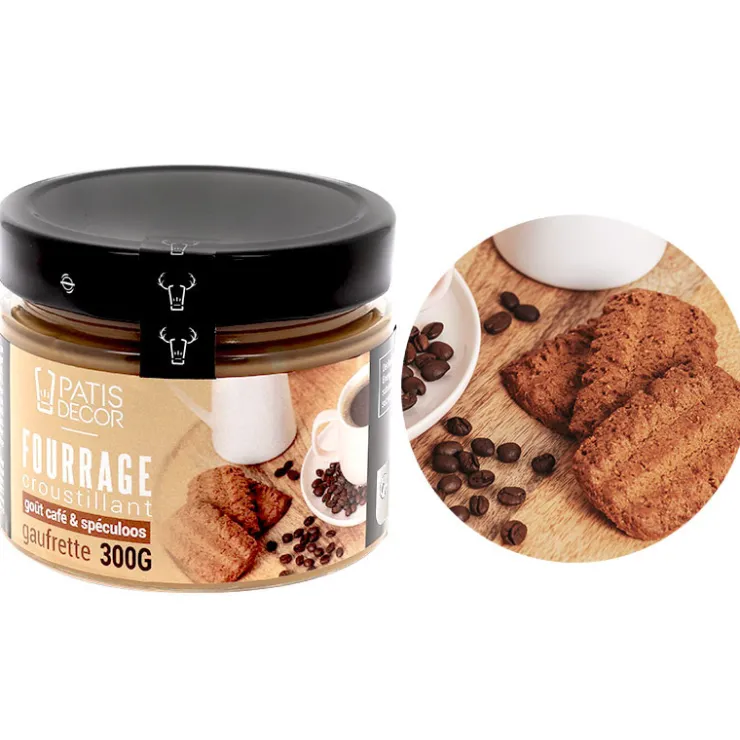 Fourrage croustillant goût café et spéculoos gaufrette - 300 g-Cerf Dellier Outlet