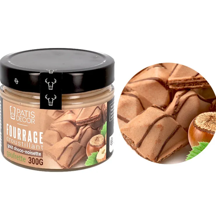 Fourrage croustillant goût choco-noisette & gaufrette - 300 g-Cerf Dellier