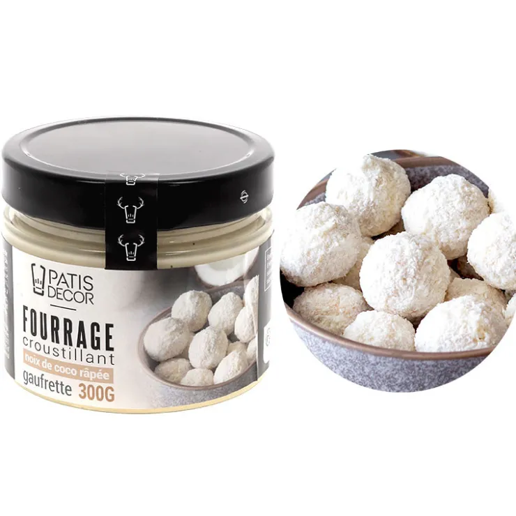 Fourrage croustillant noix de coco râpée & gaufrette - 300 g-Cerf Dellier Clearance