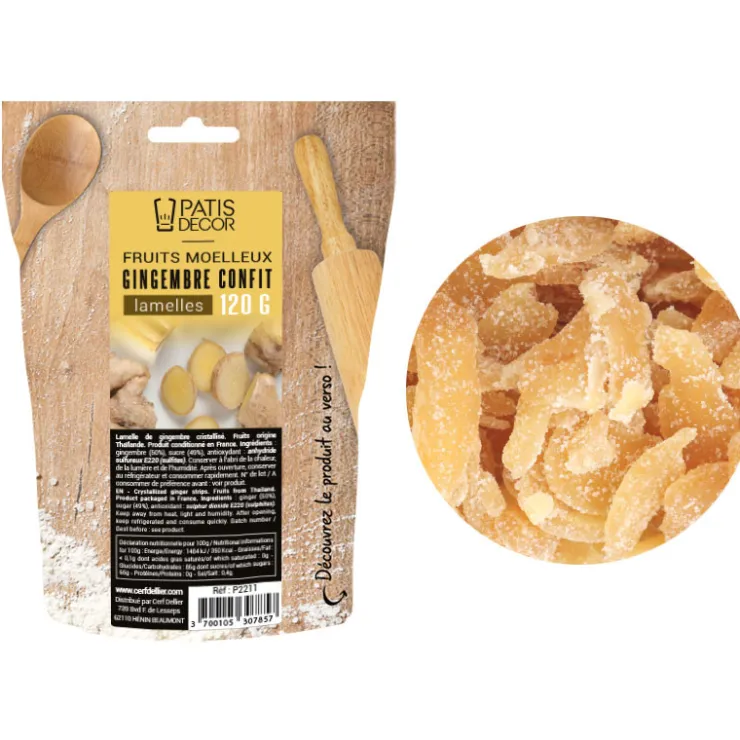 Fruits moelleux gingembre confit lamelles 120 g-Cerf Dellier Hot