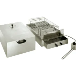 Fumoir inox 2 étages pour fumage à froid 71,5 x 41,5 x 36 cm-Cerf Dellier Discount
