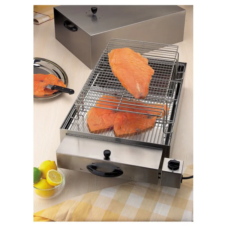 Fumoir inox 2 étages pour fumage à froid 71,5 x 41,5 x 36 cm-Cerf Dellier Discount