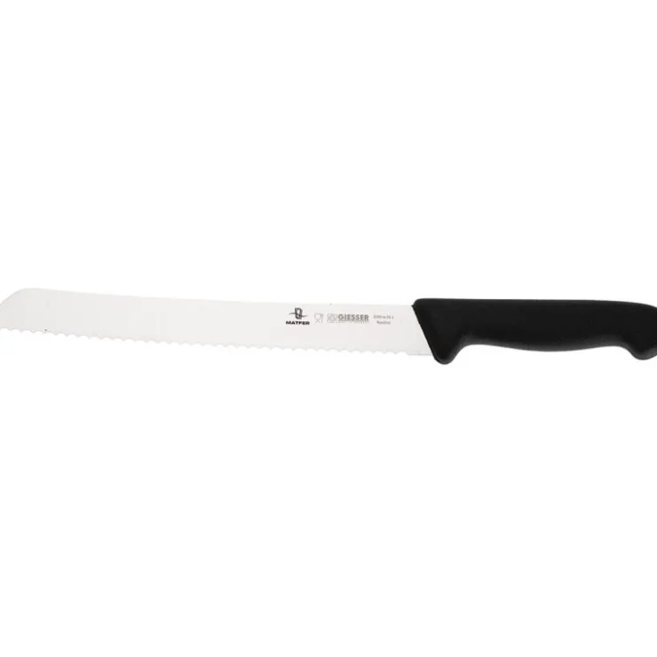 Giesser couteau à pain cranté manche noir inox 24 cm-Cerf Dellier Online