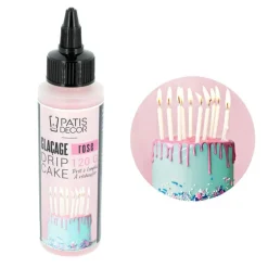 Glaçage pour drip cake rose 120 g-Cerf Dellier