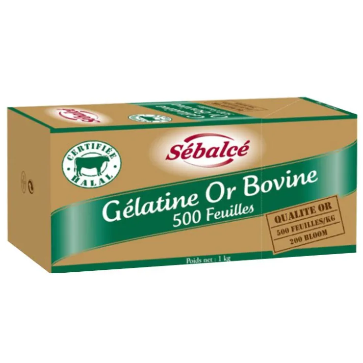 Gélatine halal en feuilles qualité Or 1 kg-Cerf Dellier Best