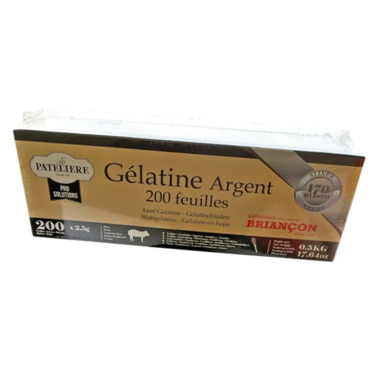 Gélatine porcine 200 feuilles 170 blooms 500 g-Cerf Dellier New