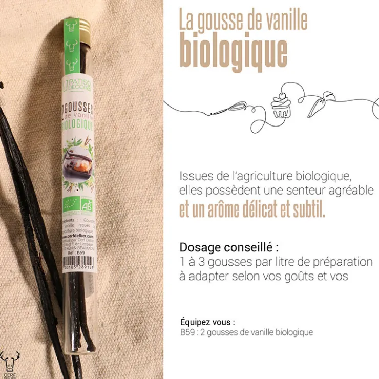 Gousses de vanille Bio (x2)-Cerf Dellier Sale