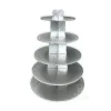 Grand présentoir cupcakes argent rond - hauteur 55 cm-Cerf Dellier Hot