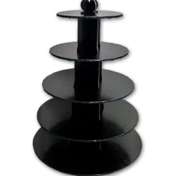 Grand présentoir cupcakes noir rond - hauteur 55 cm-Cerf Dellier Hot