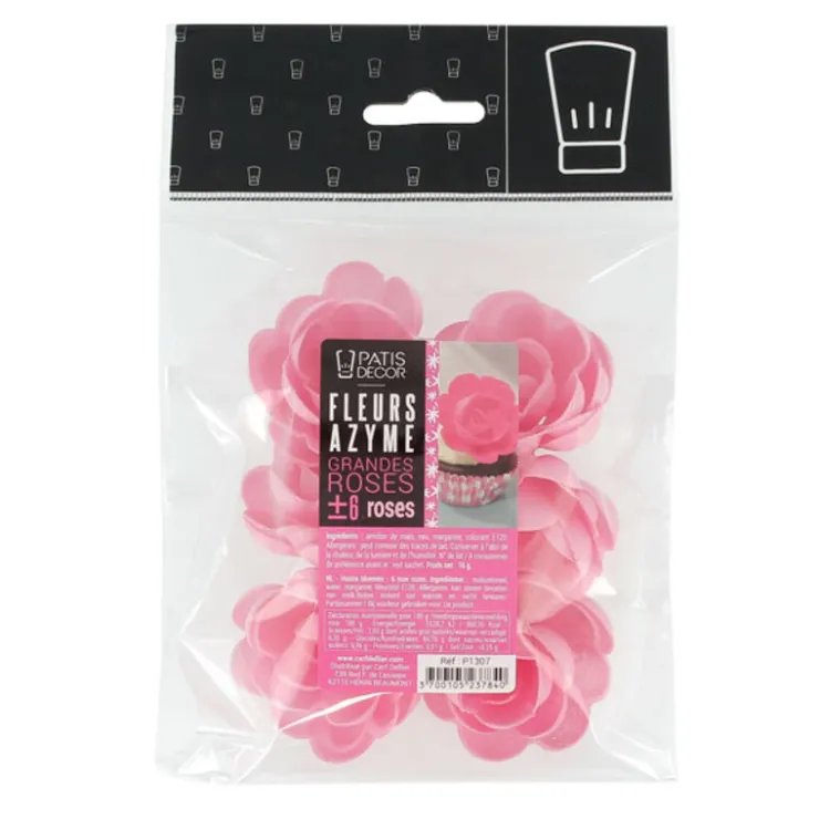 Grandes roses roses en azyme (x 6)-Cerf Dellier Clearance