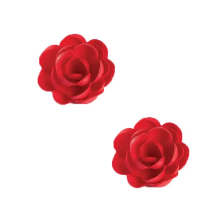 Grandes roses rouges en azyme (x 6)-Cerf Dellier Discount