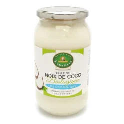 Huile vierge de noix de coco biologique désodorisée 1 L-Cerf Dellier Discount