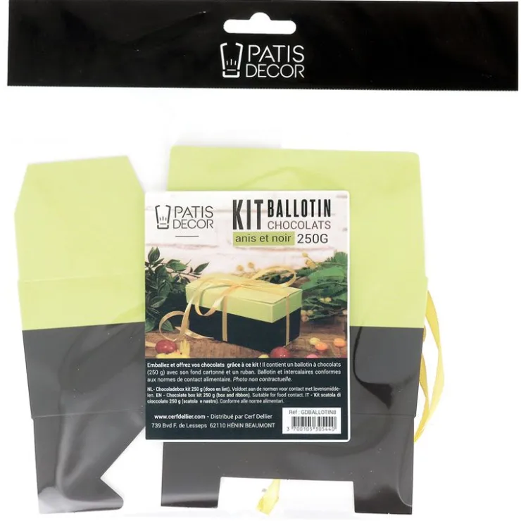 Kit ballotin chocolats anis / noir 375 g-Cerf Dellier Hot